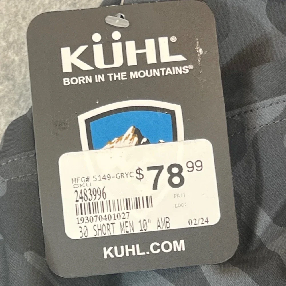 Kuhl Ambush Cargo Shorts Mens 30 Grey Camo New 5149 10